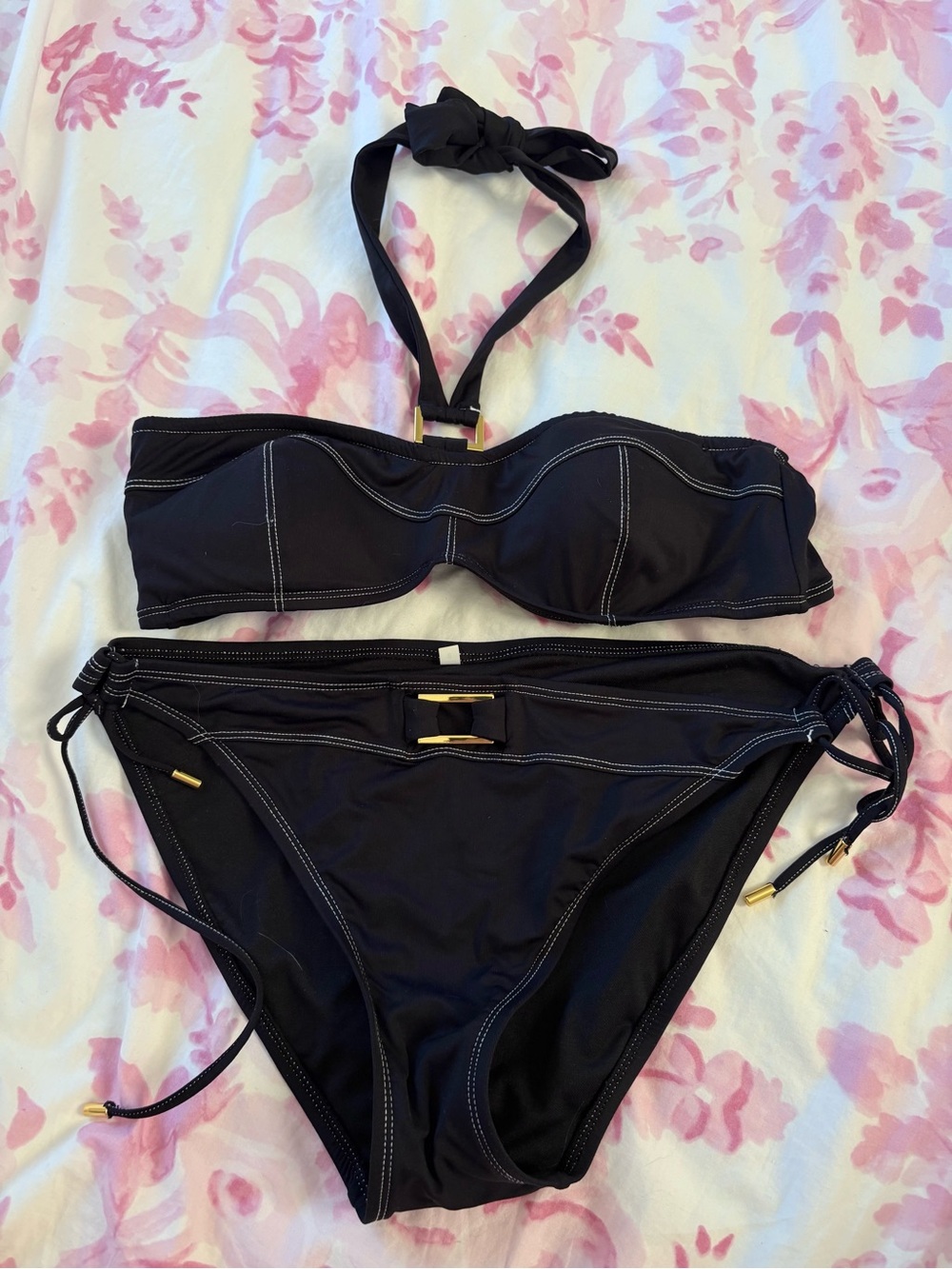 Black halter neck bikini